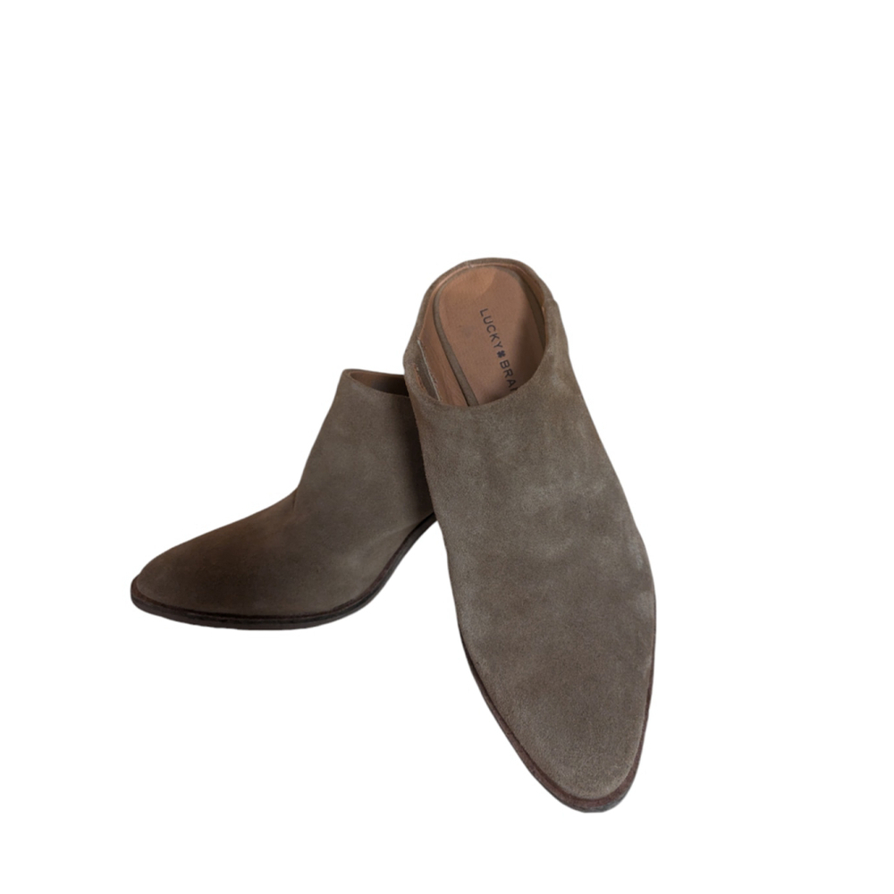 Women's Lucky Brand Brown Suede Mules Size 8